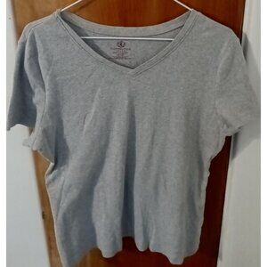 Covington Sport Signature Fit Womens V Neck Gray Tee LP